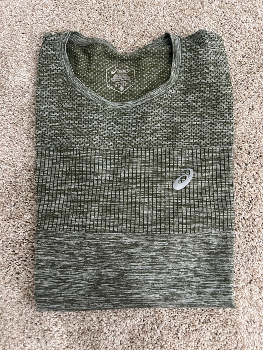 Asics Olive Green Short Sleeve Performance Shirt